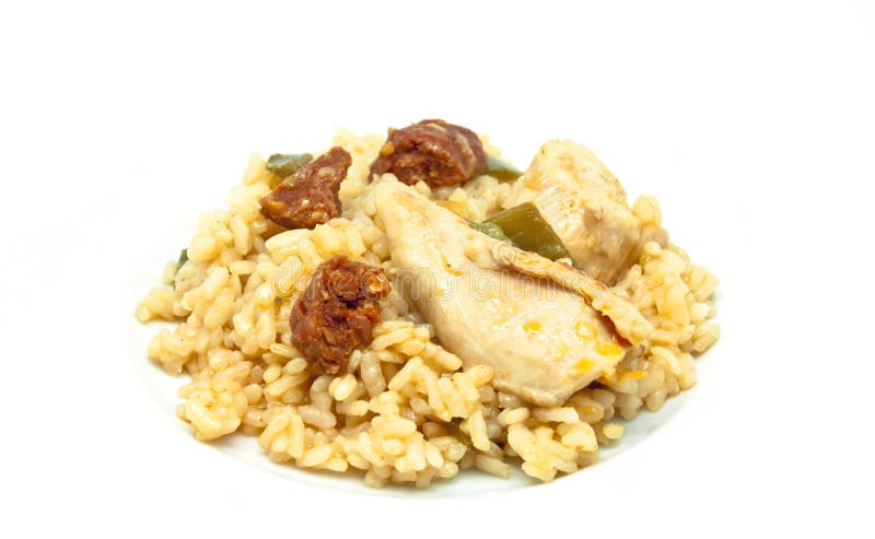 Rice with Sausage and Chicken Stock Image - Image of cuisine