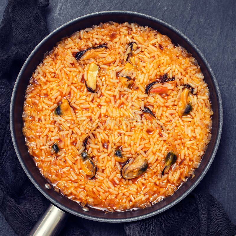 Rice with seafood stock image. Image of meal, lunch, prepared - 23217975