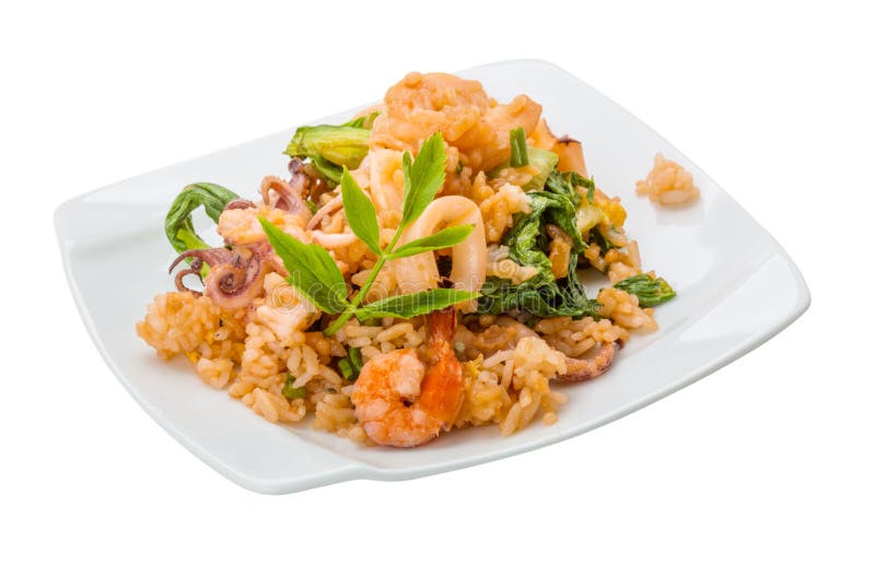 Rice with seafood royalty free stock photo