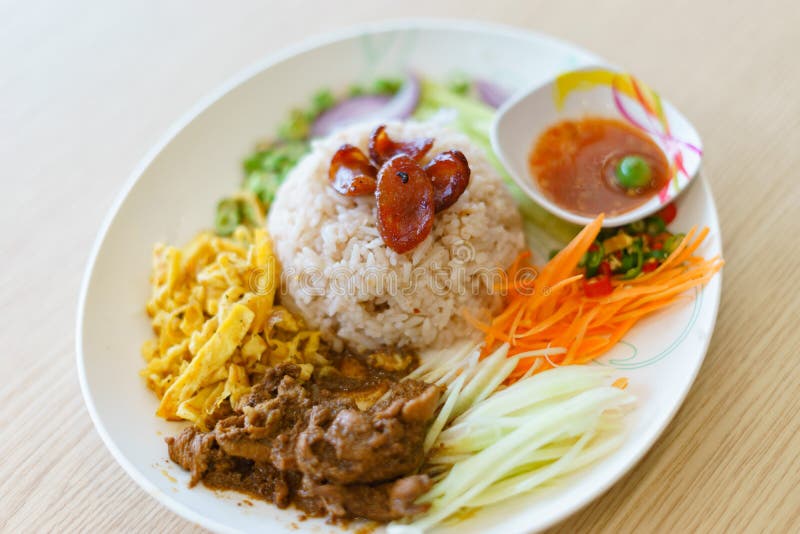 Rice Seasoned with Shrimp Paste Stock Photo Image of seafood, macro 110109658