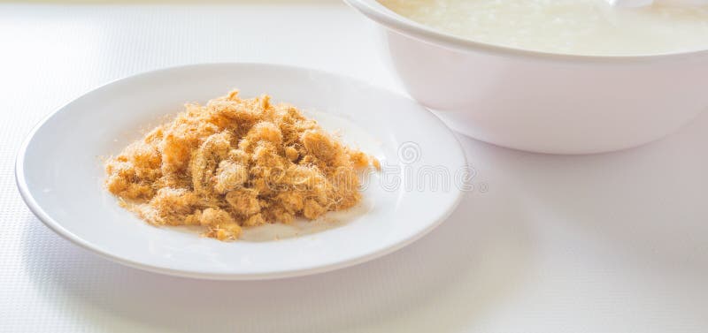 Rice Soup and Shredded Pork Stock Photo - Image of attractive, health