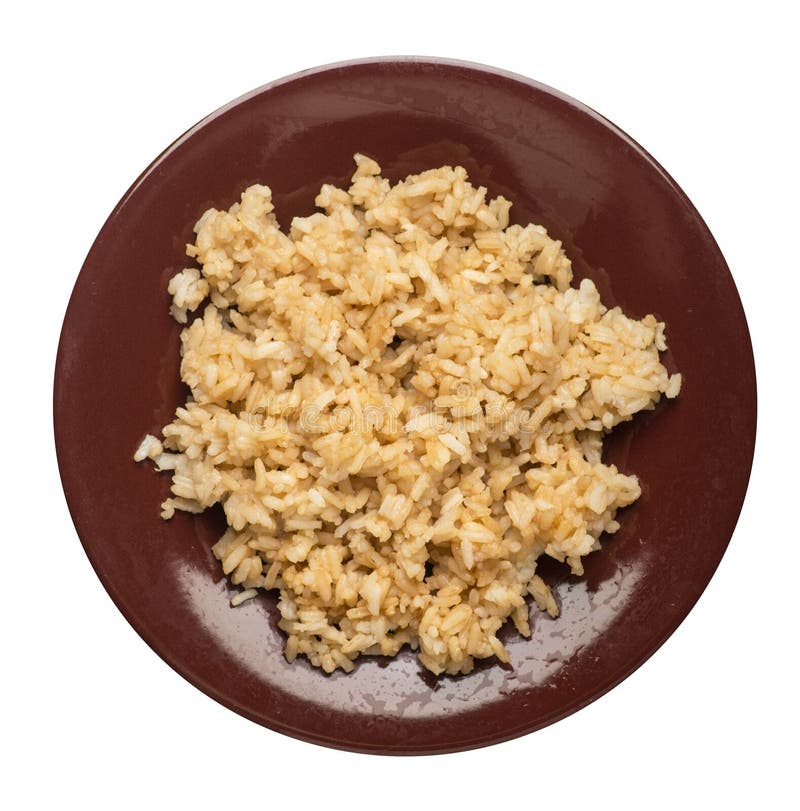 Rice in Soy Sauce Isolated on White Background. Rice in Soy Sauce on a