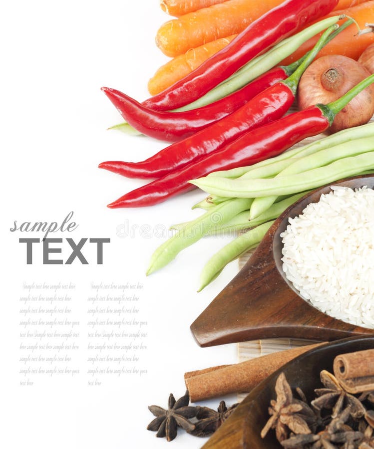 Rice, Spices And Fresh Vegetables Stock Photo Image of kitchen