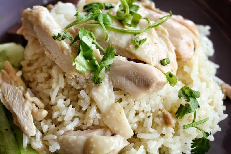 Rice steamed with chicken stock image. Image of cuisine 34560595