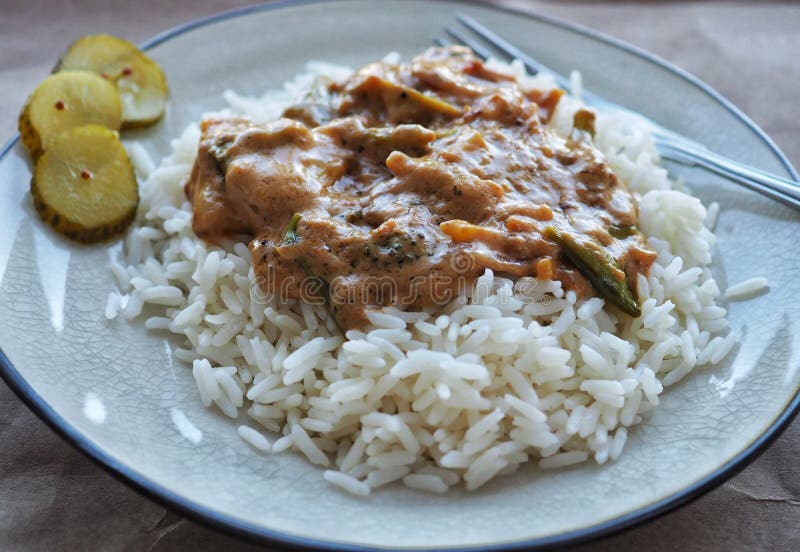 Rice And Stew With Chicken And Vegetables Stock Photo Image of