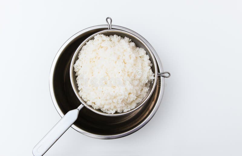 Rice in strainer. stock image. Image of items, concept 83637969