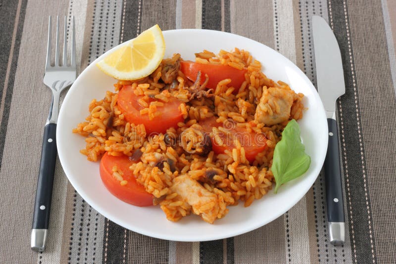 Rice with Tomato and Seafood Stock