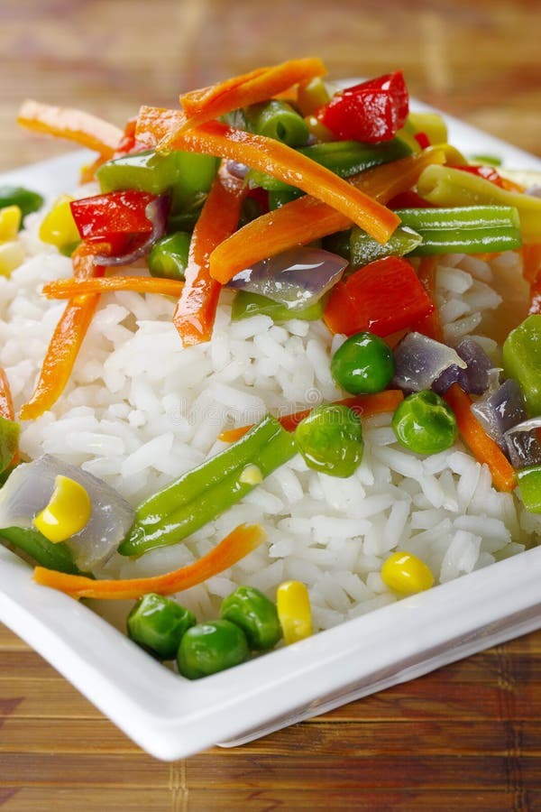 Rice with vegetables. stock image. Image of rice, salad 12629103