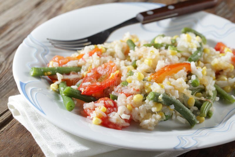 Rice Salad with Tuna Fish and Vegetables Stock Photo Image of tuna