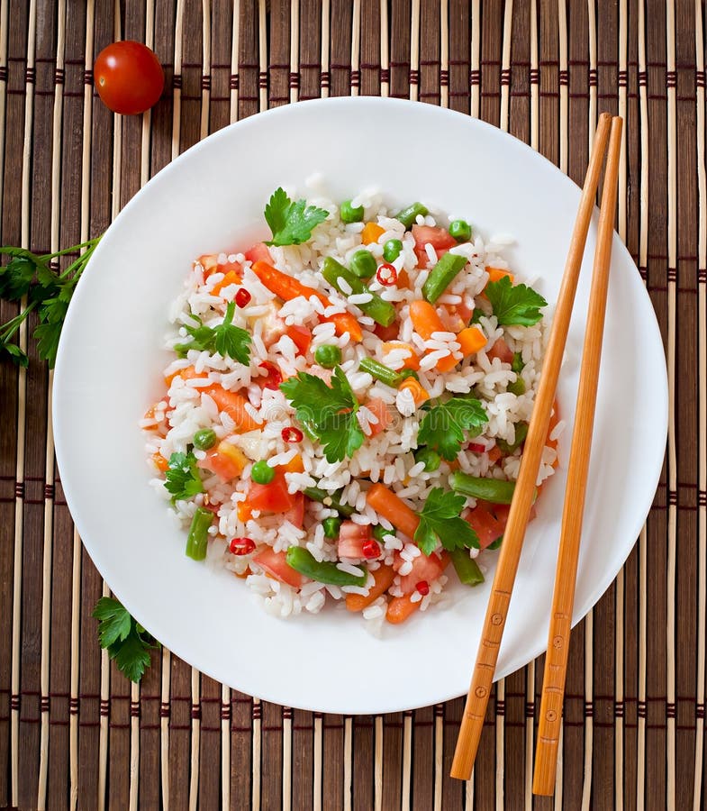 Rice with vegetables stock photo. Image of cook, dinner 54385268