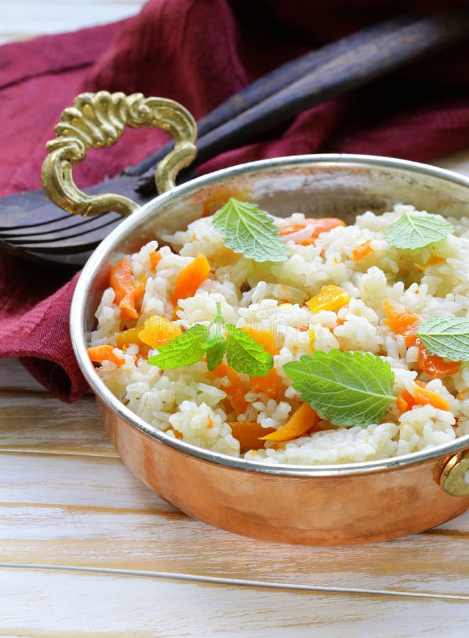 Rice with Vegetables Cooked in Indian Style Stock Photo - Image of