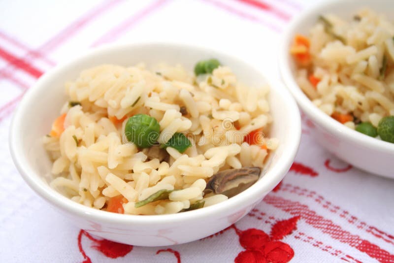 Rice with vegetables stock image. Image of vitamins, rice 37195647