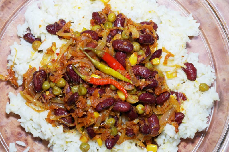 Rice with vegetables stock photo. Image of seasoned, rice 64416562