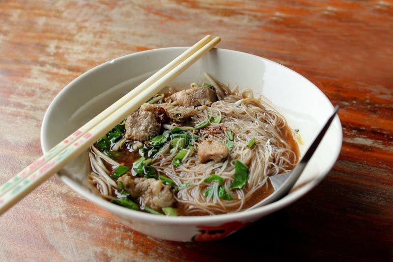 Rice vermicelli with pork stock photo. Image of cuisine 21464340