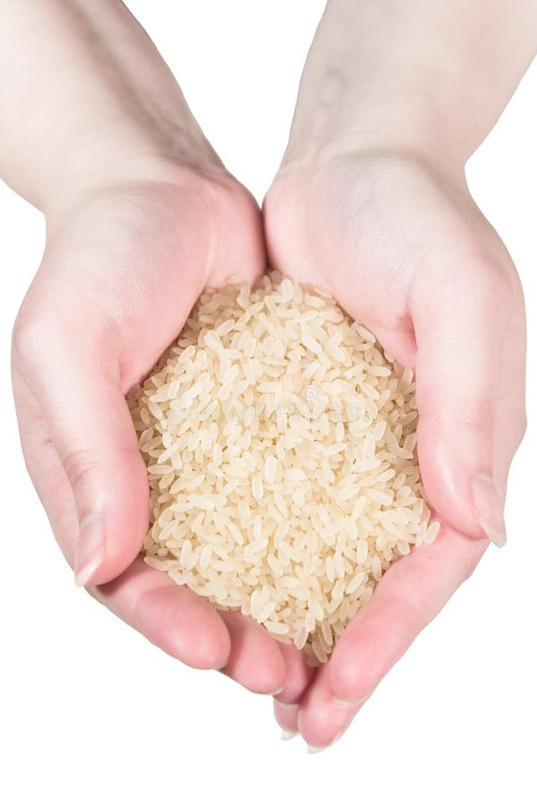 Rice in woman’s hands