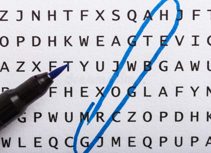 Word search, puzzle. Close up of letters on canvas. Concept about finding, growth, success. Word search, puzzle. Close up of letters on canvas. Concept about finding, growth, success