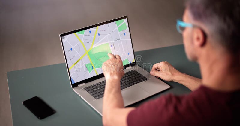Ricerca mappa posizione GPS immagini stock