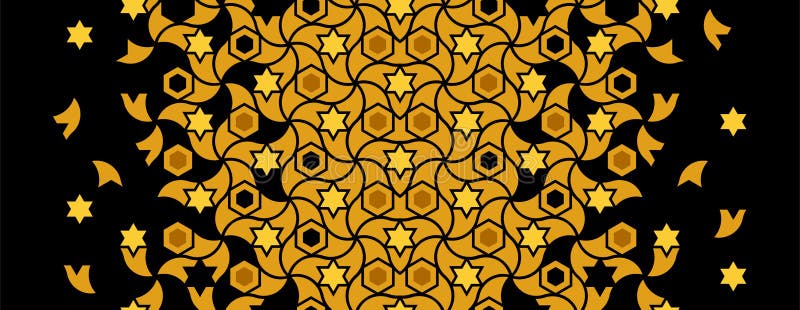 Rich black and golden arab pattern. royalty free illustration