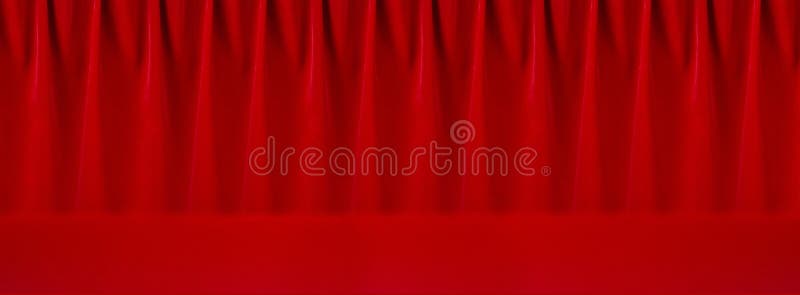 Rich Classic Abstract Theatre Scene with Red Silk Curtains with Smooth  Waves As Banner for Website. Empty Stage Background, Banner Stock Photo -  Image of film, event: 231263192
