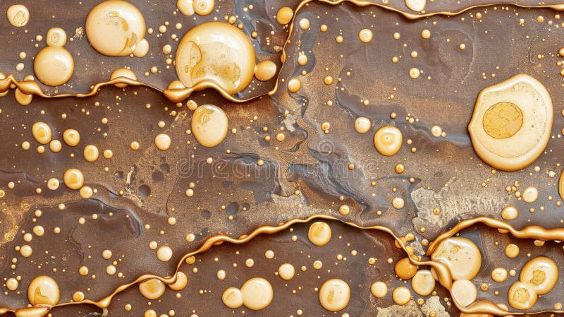 Rich dark brown paper, adorned with golden handdrawn patterns and sparkling splatter, perfect for digital design projects royalty free illustration