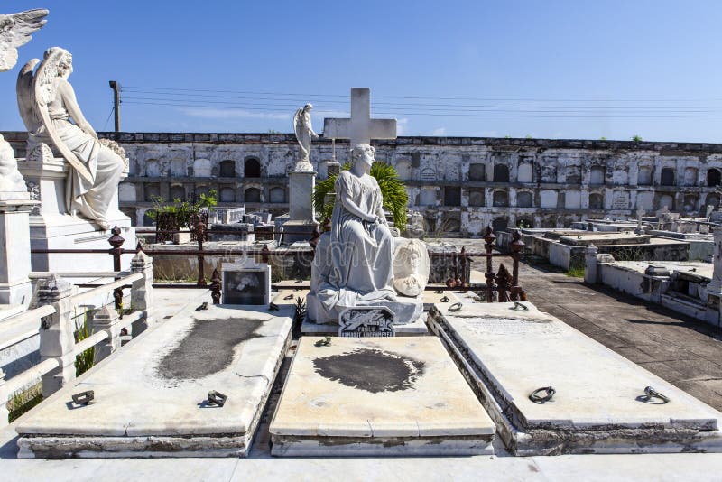 Rich decorated grave at the Roman Catholic Cementerio la Reina cemetery in Cienfuegos, Cuba stock image Rich decorated grave at the Roman Catholic Cementerio la Reina cemetery in Cienfuegos, Cuba stock image