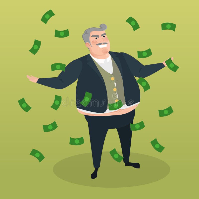 Rich Fat Guy Cartoon Character Illustration Stock Illustration -  Illustration of vector, wealthy: 126814891