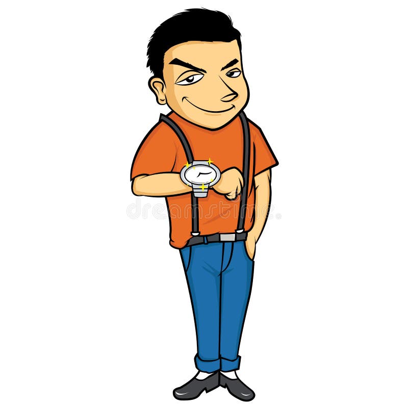 Rich Kids Show Off a New Watch royalty free illustration Rich Kids Show Off a New Watch royalty free illustration