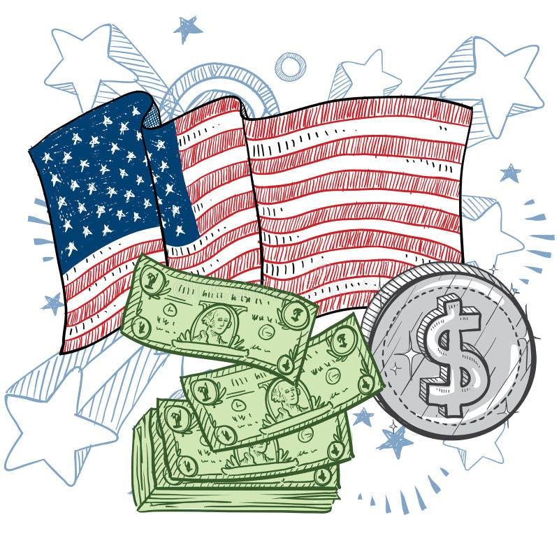 Richesse et vecteur américains d'argent illustration stock Richesse et vecteur américains d'argent illustration stock