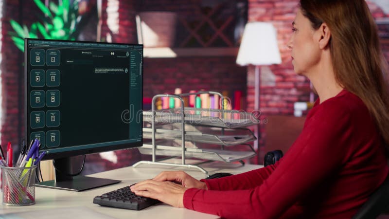 Richiesta di immissione di messaggi in un sistema di chat alimentato da AI nel computer archivi video