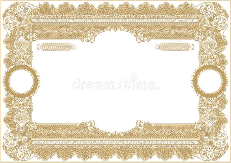 Richly Decorated, Horizontal. Certificate Frame. A4 Format Gold Stock