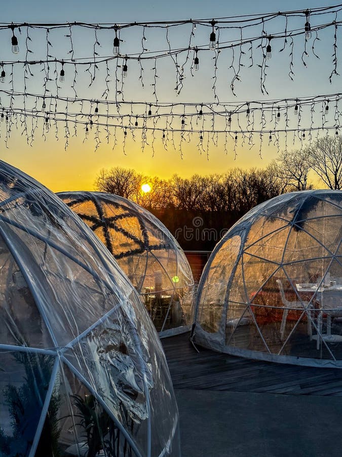 Outdoor Dining Structures at Sunset Stock Photo Image of outdoor