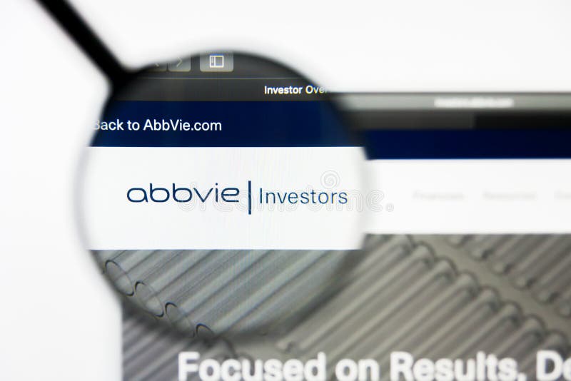 Richmond, Virginia, USA - 8 May 2019: Illustrative Editorial of AbbVie Inc website homepage. AbbVie Inc logo visible on screen. Tech data logo stock images, royalty-free photos and pictures
