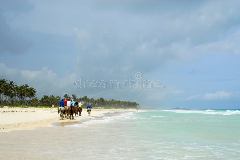 Ride on horseback on the beach