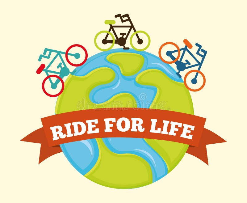Ride for life stock vector. Illustration of health, ribbon 48289902