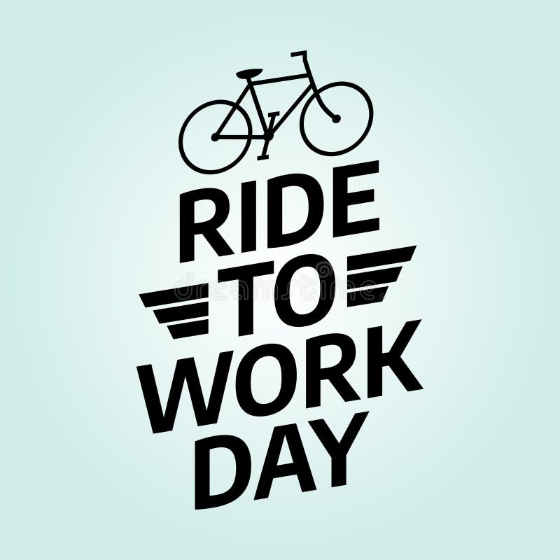 Ride To Work Day Design Template Good for Celebration Usage. Stock