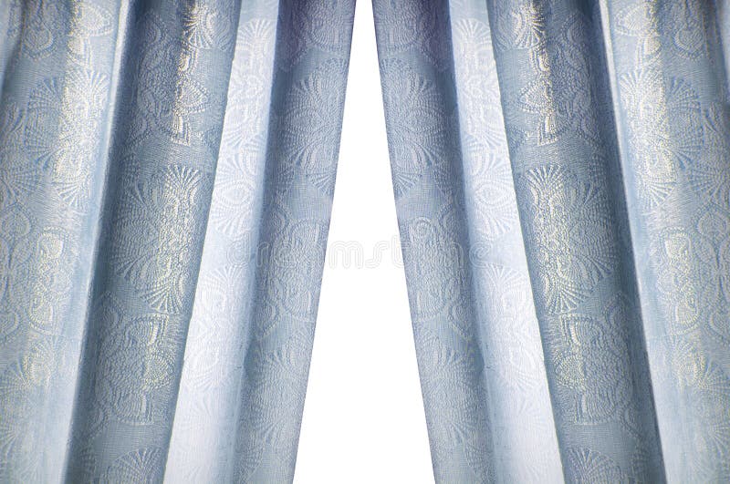 Blue curtain isolated on white background. Blue curtain isolated on white background.