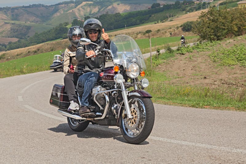 Riders on a Moto Guzzi California Classic