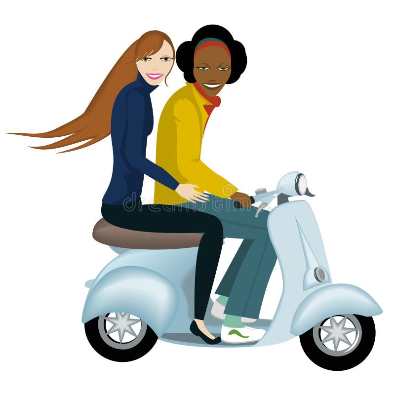 Scooter Girl stock vector. Illustration of motorbike 19033735