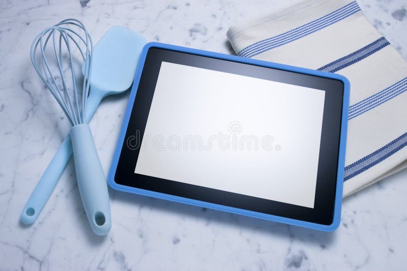 Ridurre in pani del calcolatore che cucina priorità bassa fotografie stock Ridurre in pani del calcolatore che cucina priorità bassa fotografie stock