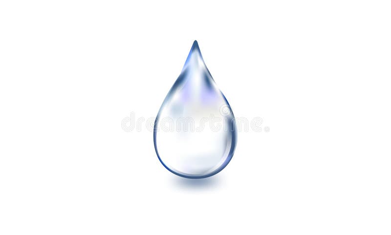 Riegue el descenso, solo descenso realista del agua en el fondo blanco, ejemplo del vector, stock de ilustración Riegue el descenso, solo descenso realista del agua en el fondo blanco, ejemplo del vector, stock de ilustración
