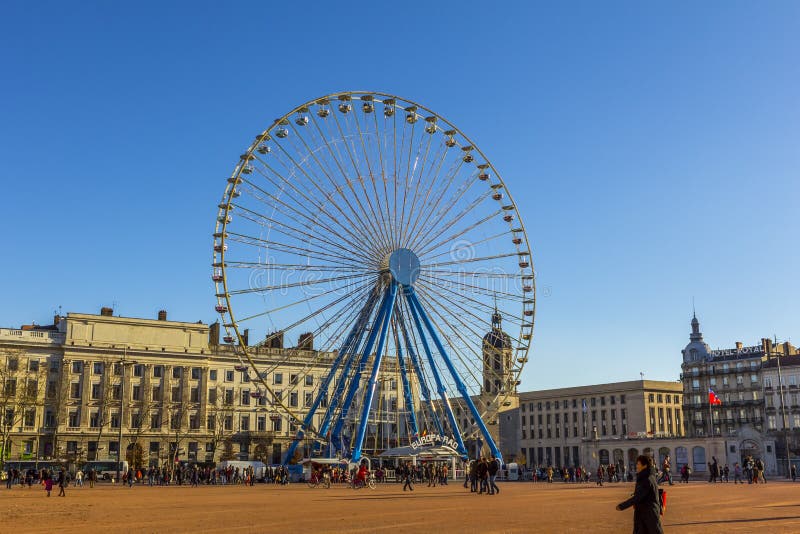 Riesenrad Bellecour-Quadrat Lyon Frankreich stockfotografie Riesenrad Bellecour-Quadrat Lyon Frankreich stockfotografie