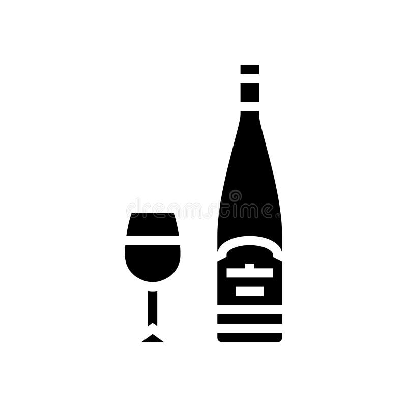Rieslin white wine glyph icon vector illustration royalty free illustration