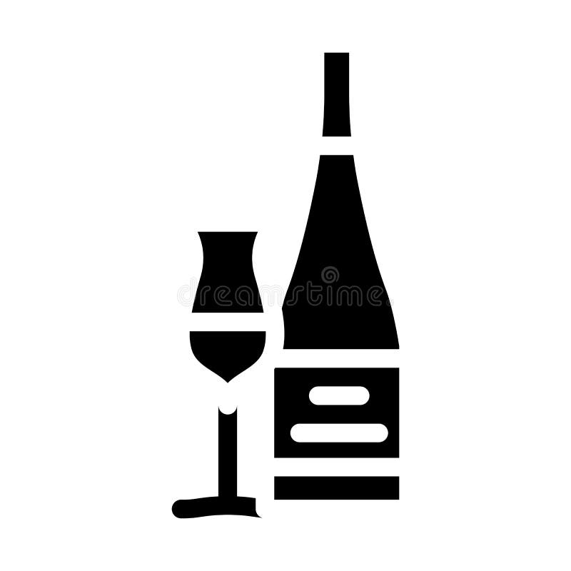 Rieslin white wine glyph icon vector illustration stock illustration