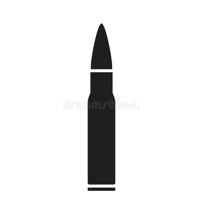 Rifle bullet icon. weapon, war and ammo symbol. isolated vector image for military web design royalty free illustration