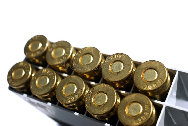 Rifle cartridges stock photo