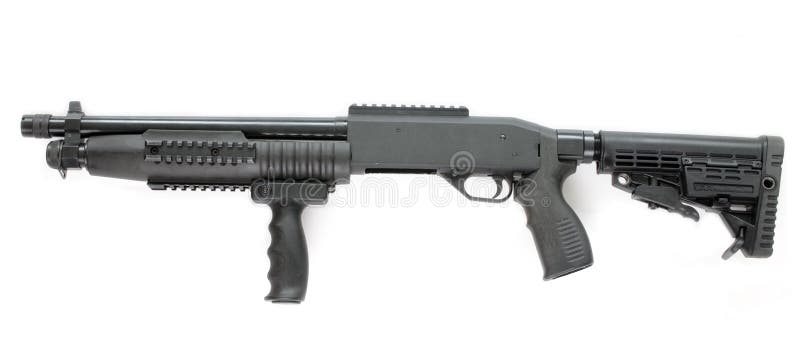 Espingarda Do Calibre De AK-47 12 Com O Compartimento Do Cilindro Isolado Na Parte Traseira Do Branco Foto de Stock - Imagem de segredo, esquerdo: 89667768