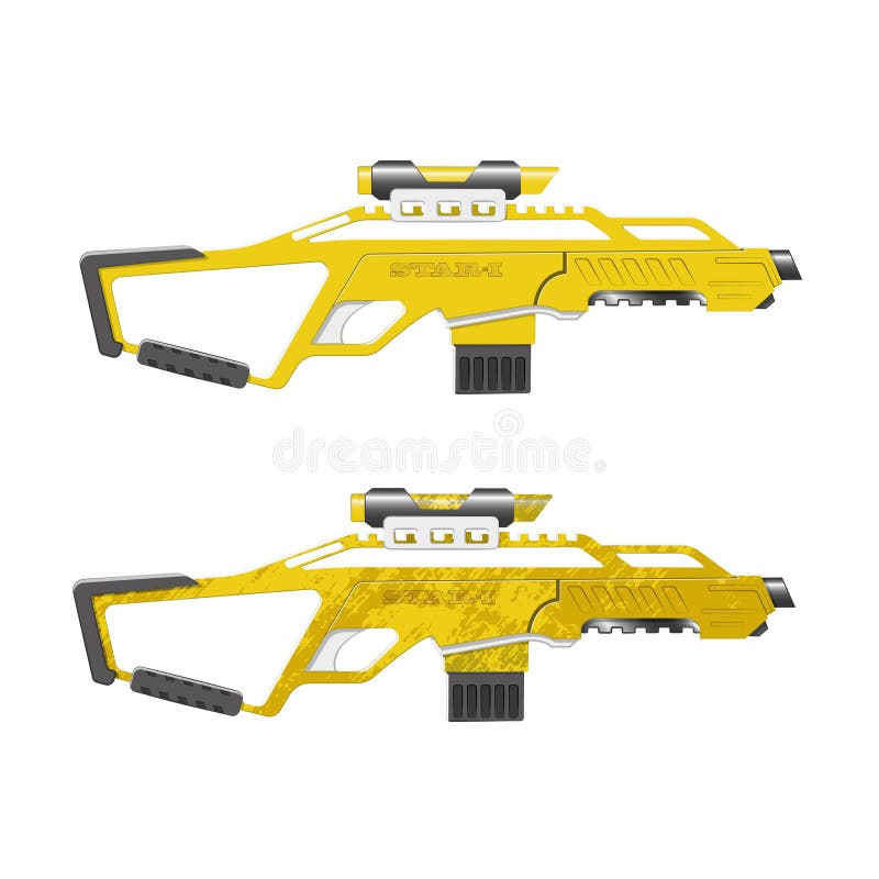 Rifle de asalto en estilo de la historieta El arma del juego ilustración del vector Rifle de asalto en estilo de la historieta El arma del juego ilustración del vector