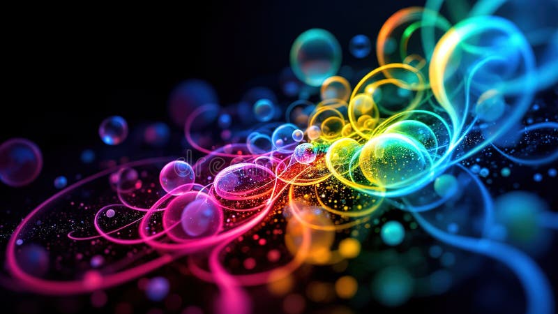 Riflessioni riassunte e colorate sui cambi astratti con le bolle e le riflessioni della luce royalty illustrazione gratis