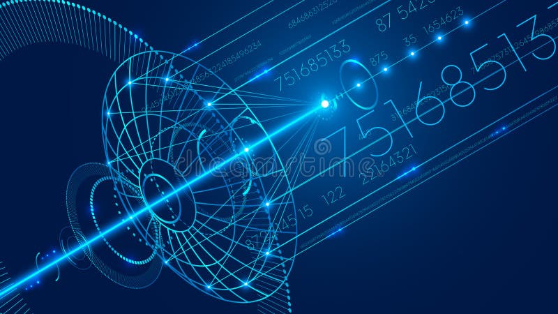 Riflettore parabolico di comunicazione dell'estratto Fondo di comunicazione digitale di tecnologia dell'estratto illustrazione di stock Riflettore parabolico di comunicazione dell'estratto Fondo di comunicazione digitale di tecnologia dell'estratto illustrazione di stock