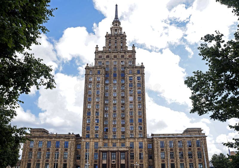 Riga, Academy of Sciences Stalin Skyscraper Stock Photo Image of riga